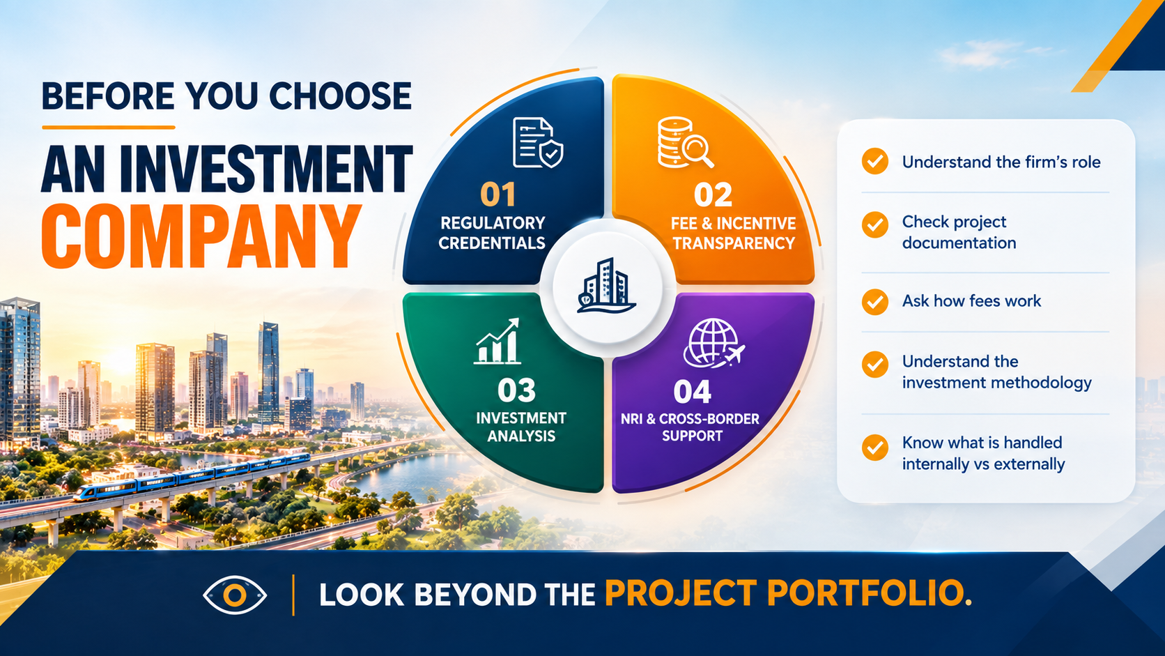 How to evaluate a property investment company based on regulatory credentials, fee transparency, investment analysis and due diligence