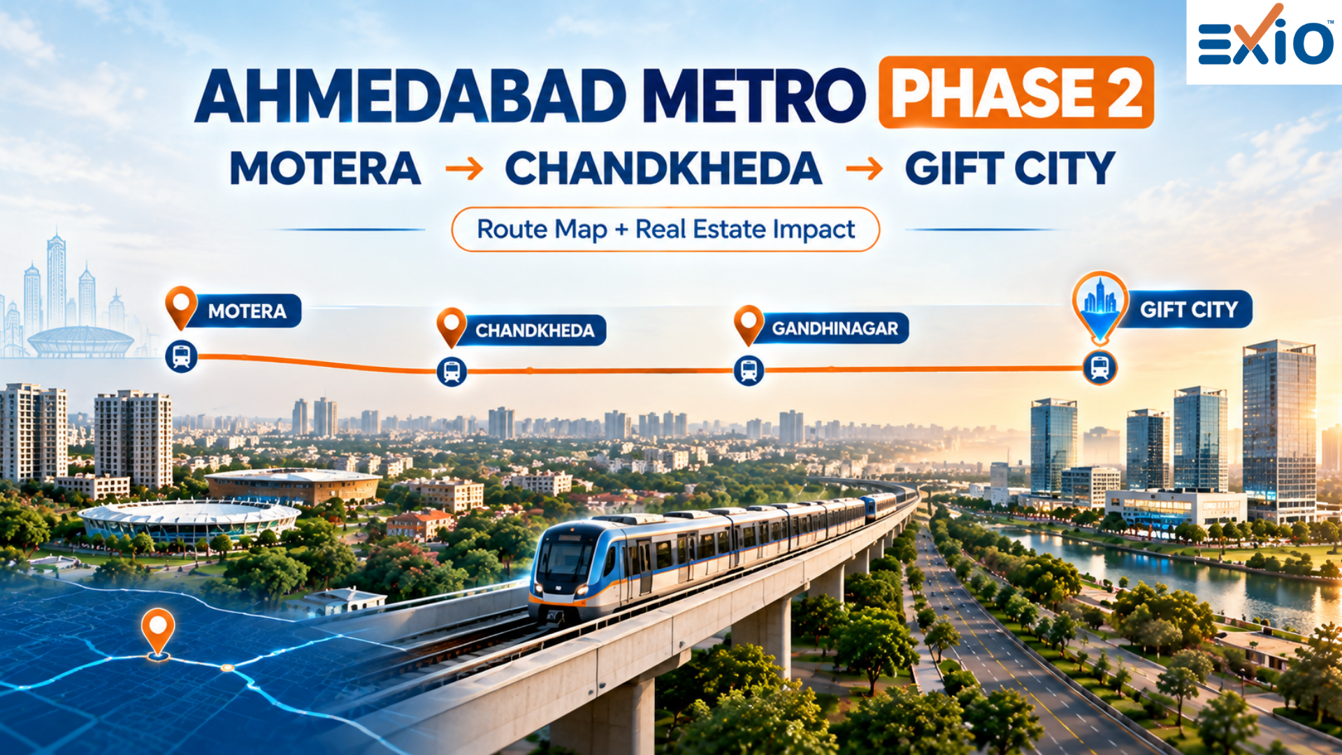 Ahmedabad Metro Phase 2 Route Map: Motera, Chandkheda & GIFT City Impact